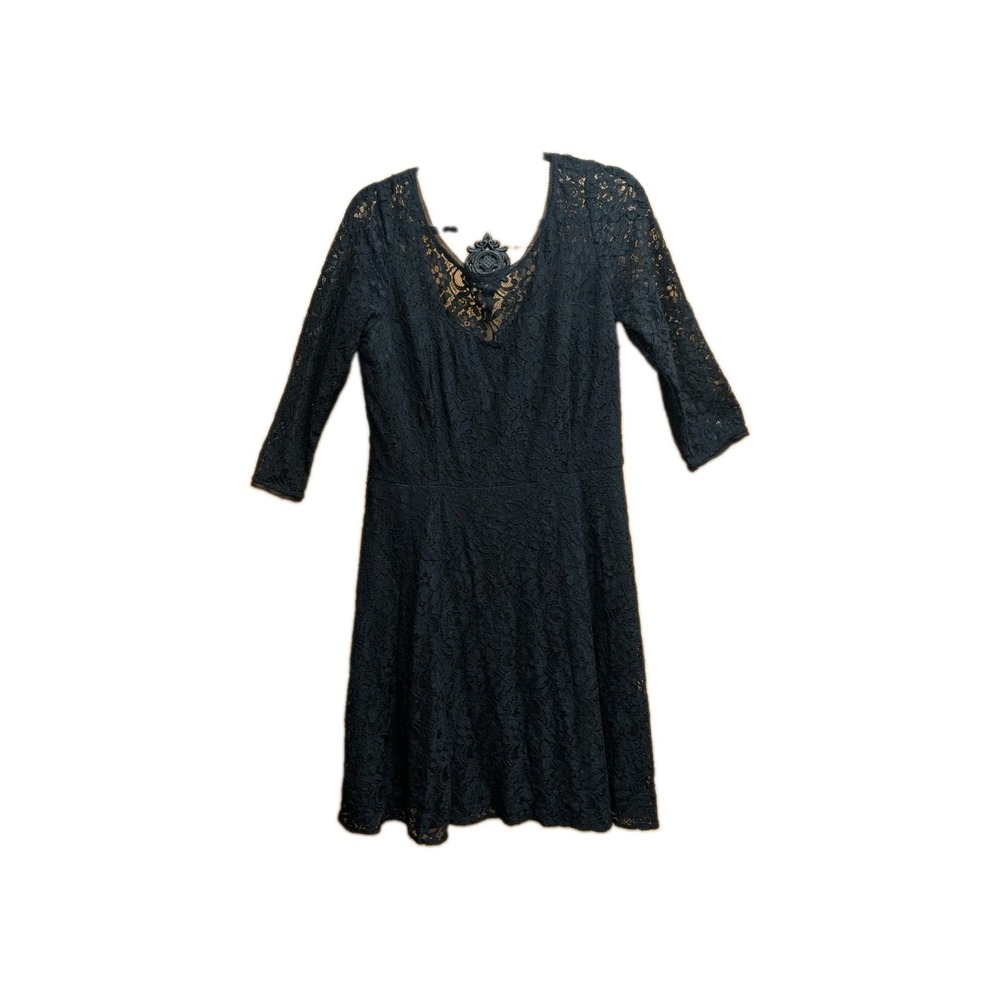 White House / Black Market Size 14 Women's Dress Lace Lined Black Party Formal